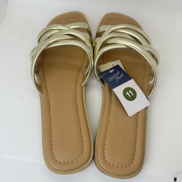 Universal Thread Womens Rian Slide Sandals Gold Summer Beach Comfort Sze 11 - Picture 13 of 16